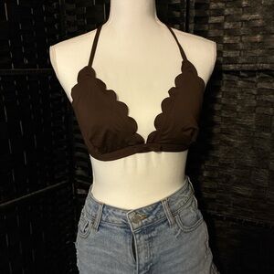 Kate Spade Tan Scalloped Bikini Top